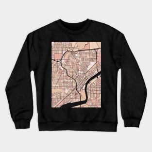 Toledo Map Pattern in Soft Pink Pastels Crewneck Sweatshirt